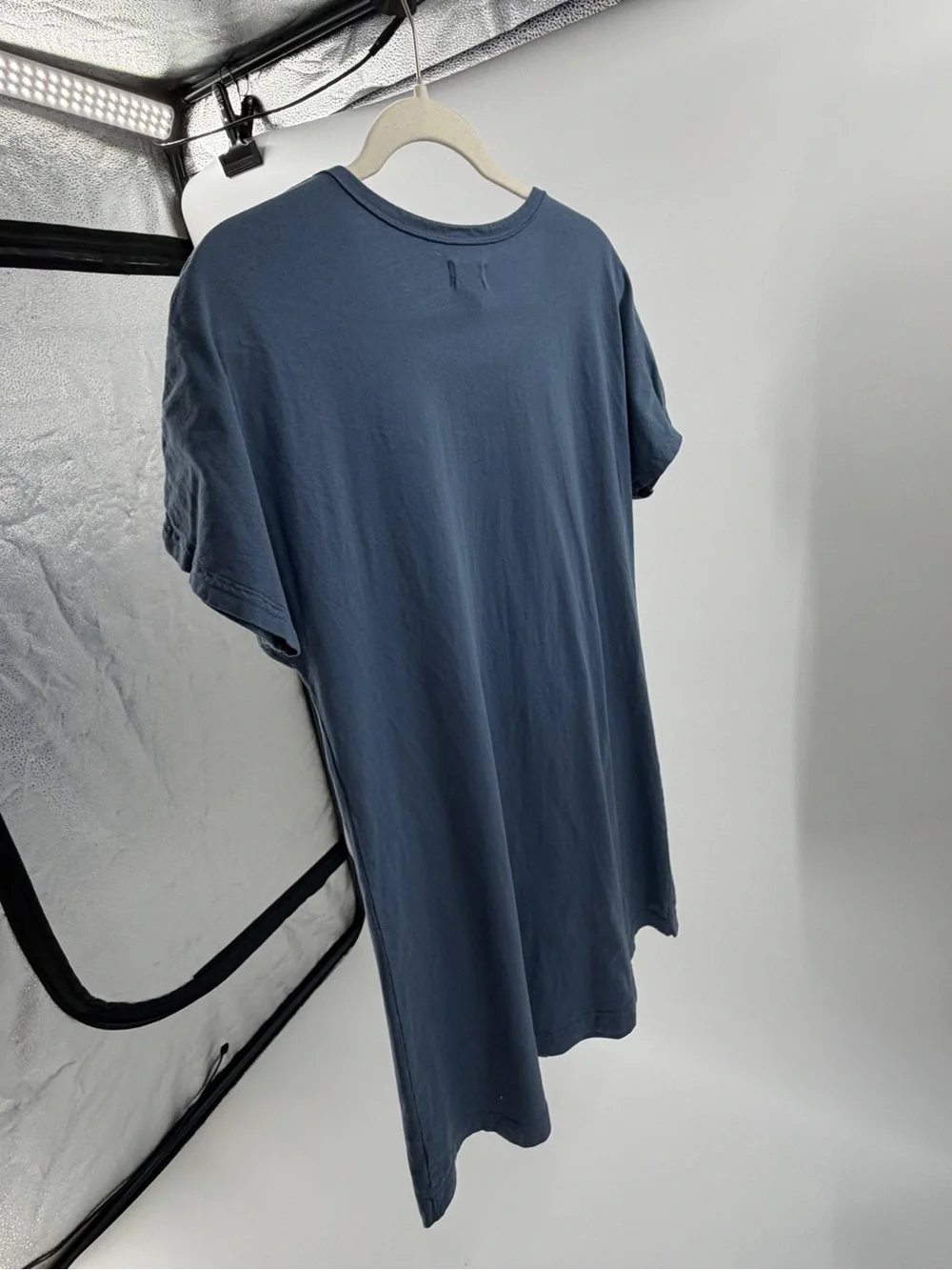 UpWest Women's Blue Solid T-Shirt Dress Scoop Neck‎ Short Sleeve Pocket M